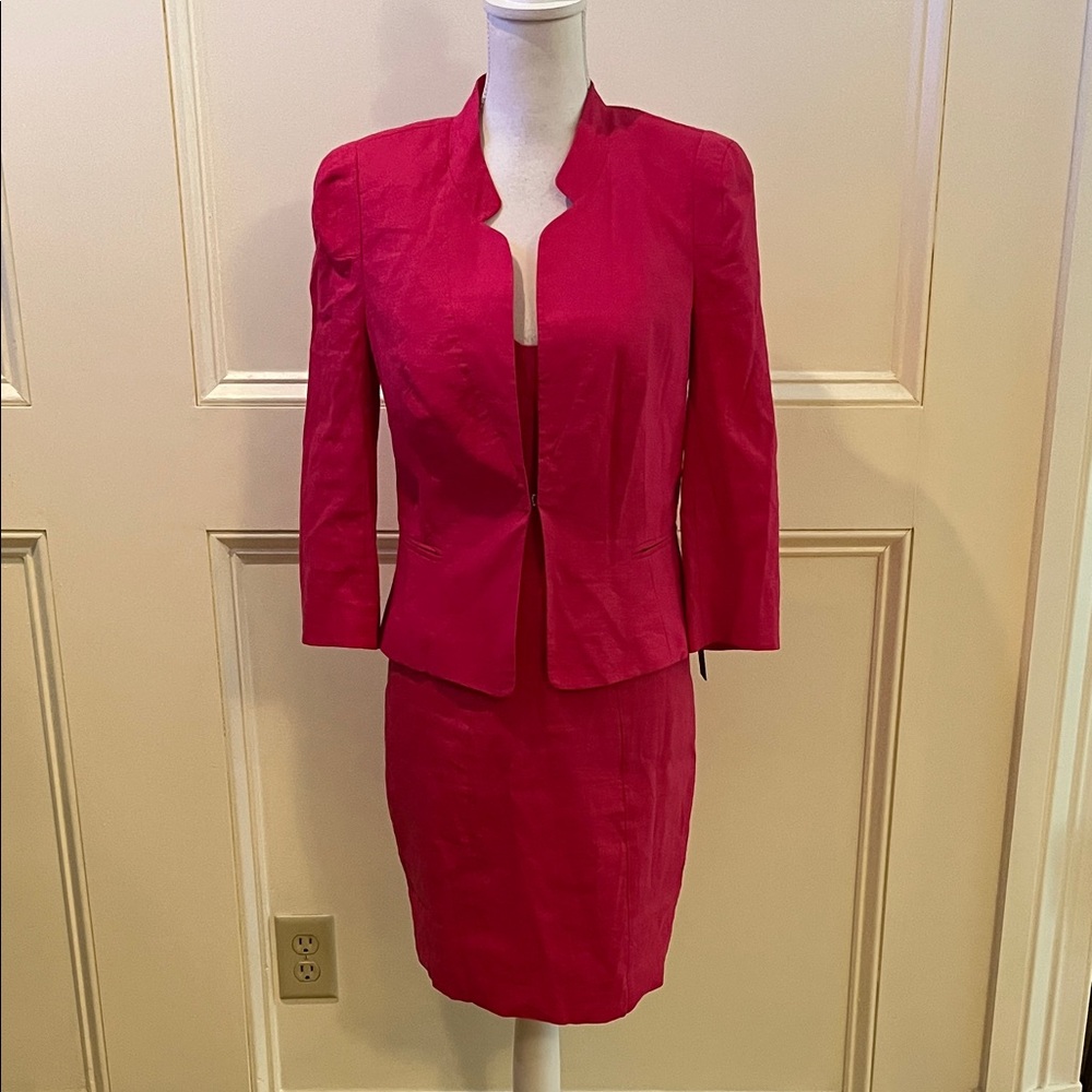 Bebe Vibrant Pink Blazer and Dress Suit